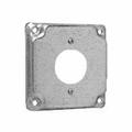 Mulberry Electrical Box Cover, 1 Gang, Square, Steel, Single Receptacle, Raised 11403